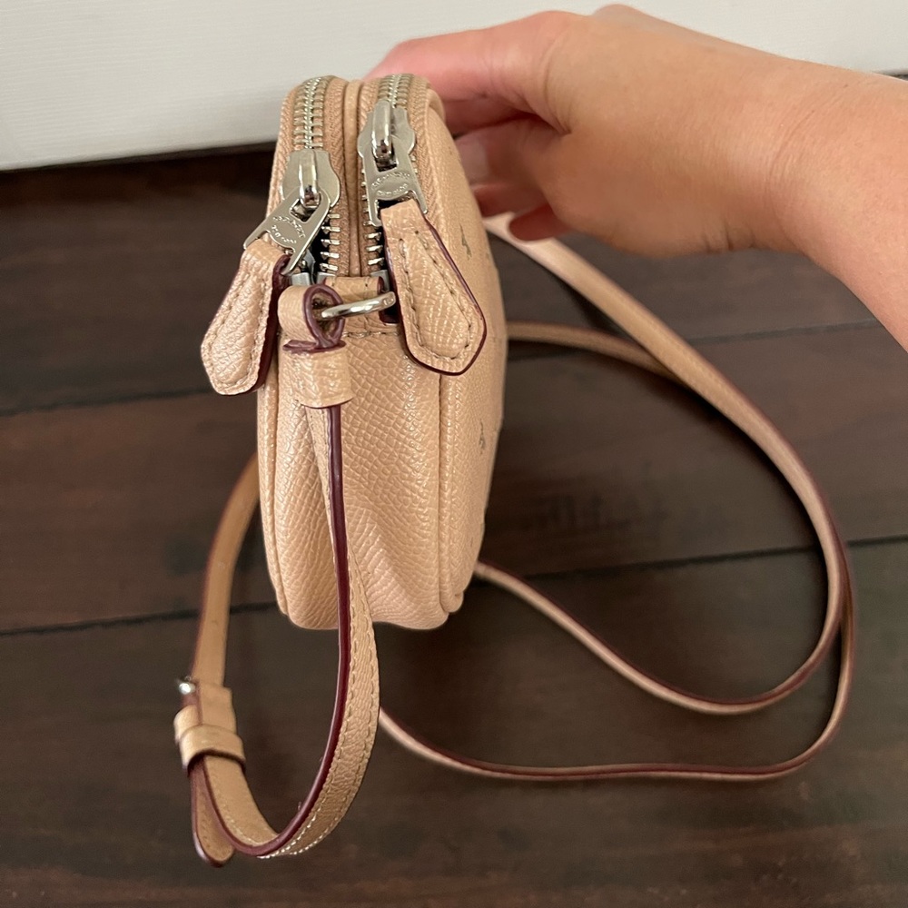Coach Soft Leather Double Zipped Purse, Crossbody with Perforated Butterflies - Picture 5 of 10